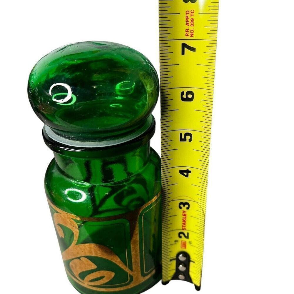 Belgian Green Glass Apothecary Jar w/ Bubble Stopper. Vintage. - Picture 6 of 6